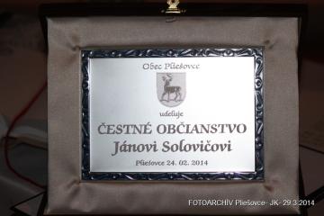 Udelenie čestného občianstva Jánovi Solovičovi Udelenie čestného občianstva Jánovi Solovičovi